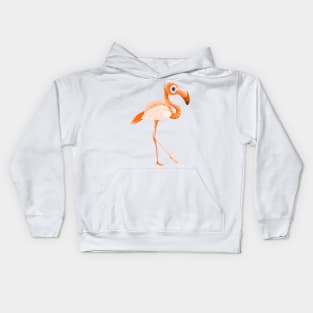 The Flamingo Bird Orange Kids Hoodie